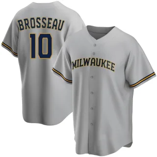 Replica Men's Mike Brosseau Milwaukee Brewers Road Jersey - Gray