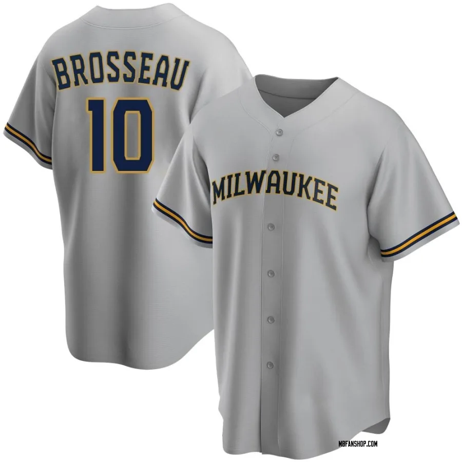 Replica Men's Mike Brosseau Milwaukee Brewers Road Jersey - Gray