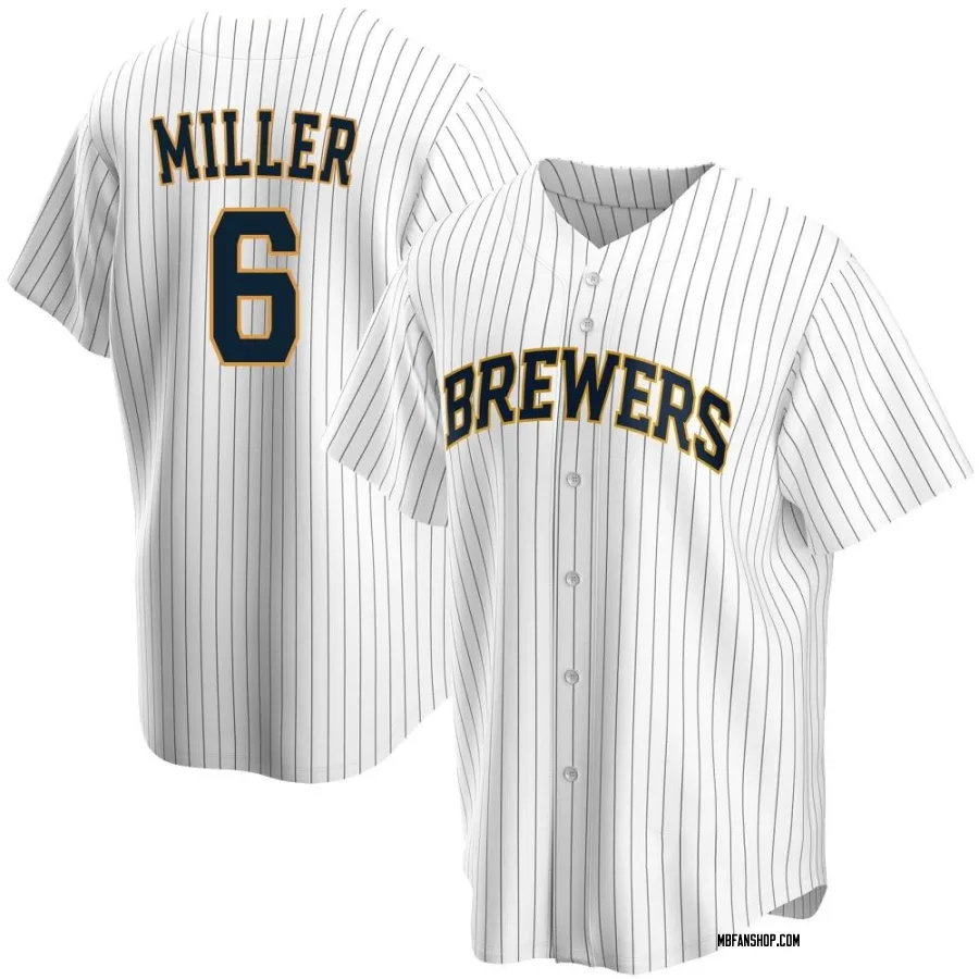 Replica Men's Owen Miller Milwaukee Brewers Home Jersey - White