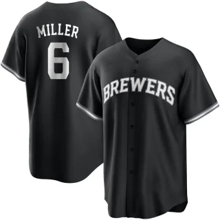 Replica Men's Owen Miller Milwaukee Brewers Jersey - Black/White