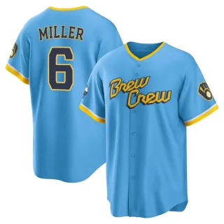 Replica Men's Owen Miller Milwaukee Brewers Powder 2022 City Connect Jersey - Blue
