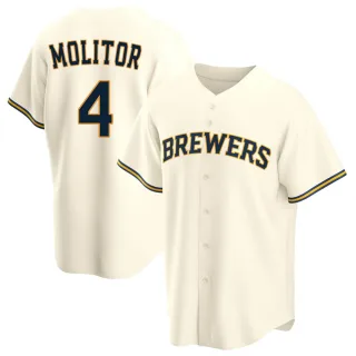 Replica Men's Paul Molitor Milwaukee Brewers Home Jersey - Cream