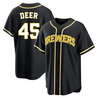 Replica Men's Rob Deer Milwaukee Brewers Fashion Out Jersey - Black