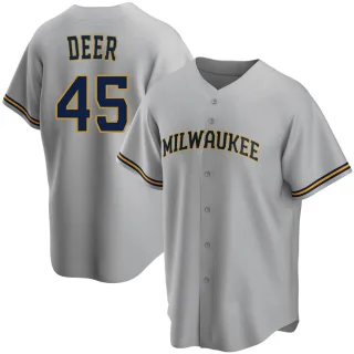 Replica Men's Rob Deer Milwaukee Brewers Road Jersey - Gray