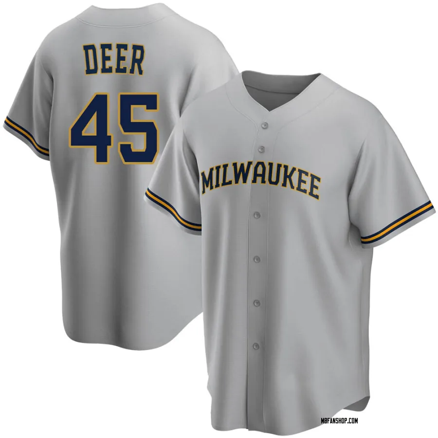 Replica Men's Rob Deer Milwaukee Brewers Road Jersey - Gray