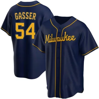 Replica Men's Robert Gasser Milwaukee Brewers Alternate Jersey - Navy