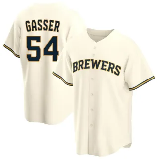 Replica Men's Robert Gasser Milwaukee Brewers Home Jersey - Cream