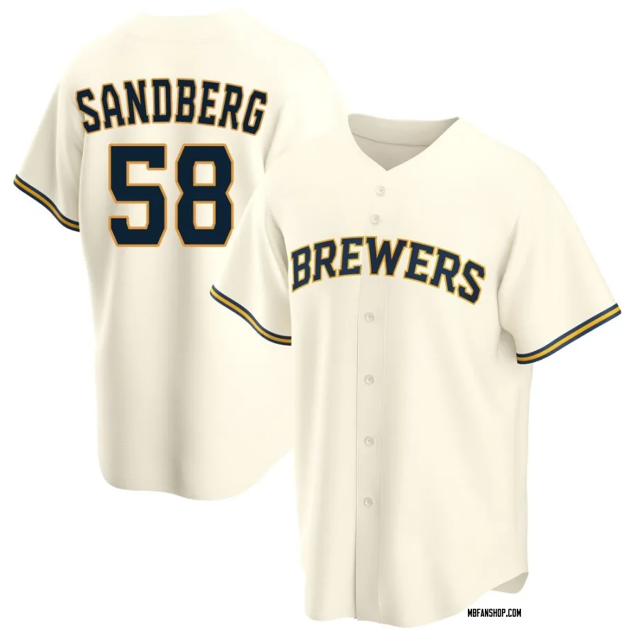 Replica Men's Ryan Sandberg Milwaukee Brewers Home Jersey - Cream