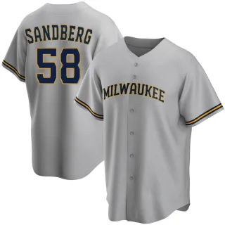 Replica Men's Ryan Sandberg Milwaukee Brewers Road Jersey - Gray