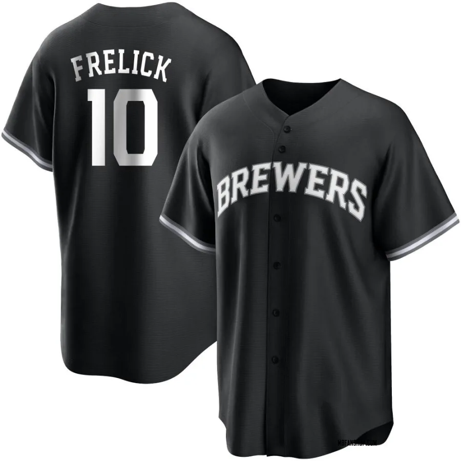 Replica Men's Sal Frelick Milwaukee Brewers Jersey - Black/White