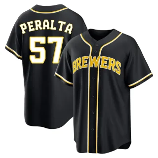 Replica Men's Sammy Peralta Milwaukee Brewers Fashion Out Jersey - Black