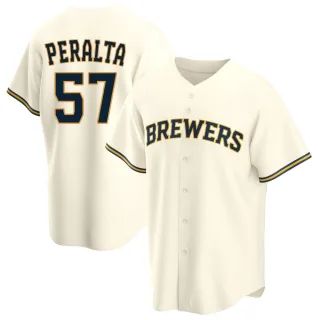 Replica Men's Sammy Peralta Milwaukee Brewers Home Jersey - Cream