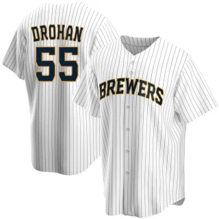 Replica Men's Shane Drohan Milwaukee Brewers Home Jersey - White