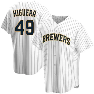 Replica Men's Teddy Higuera Milwaukee Brewers Home Jersey - White