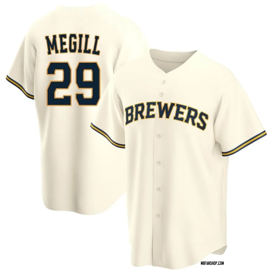 Replica Men's Trevor Megill Milwaukee Brewers Home Jersey - Cream