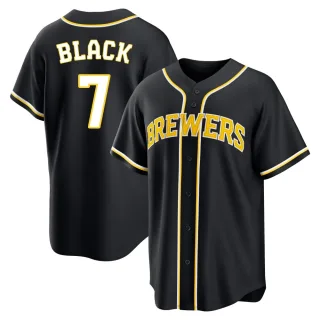 Replica Men's Tyler Black Milwaukee Brewers Fashion Out Jersey - Black