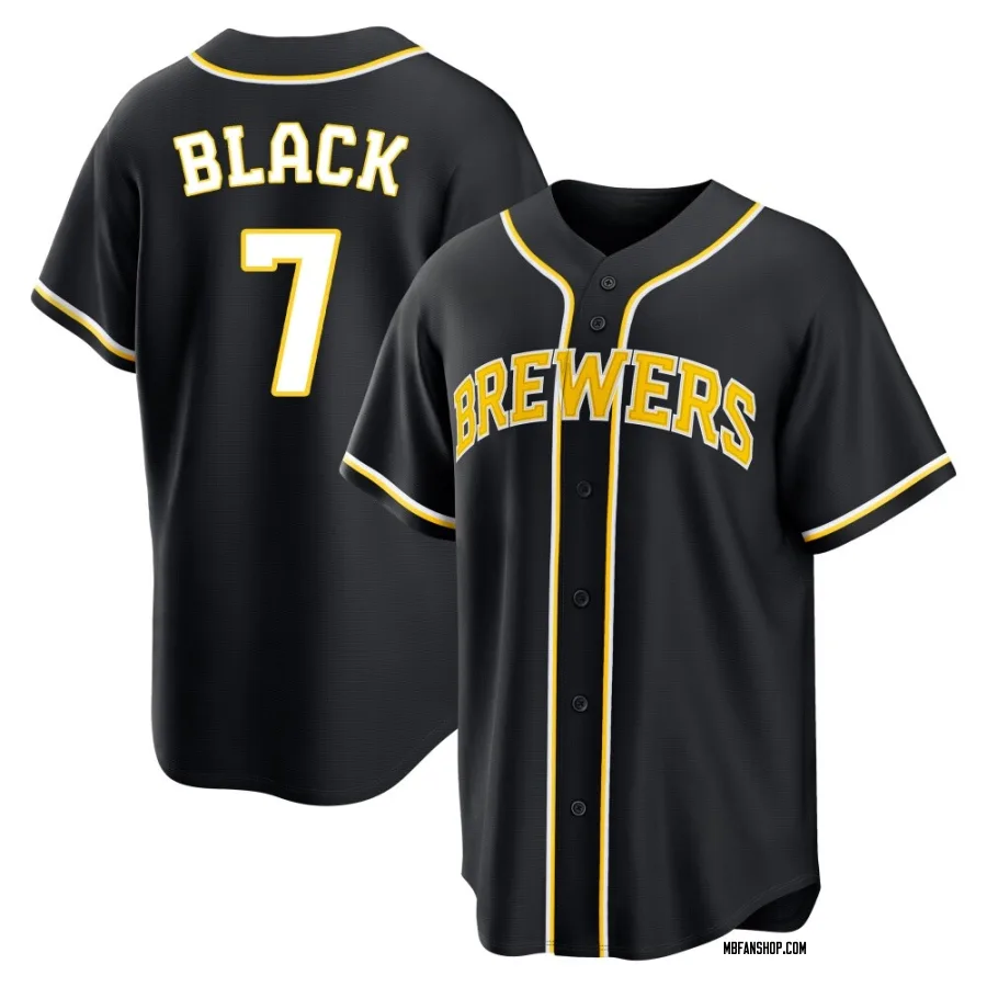 Replica Men's Tyler Black Milwaukee Brewers Fashion Out Jersey - Black