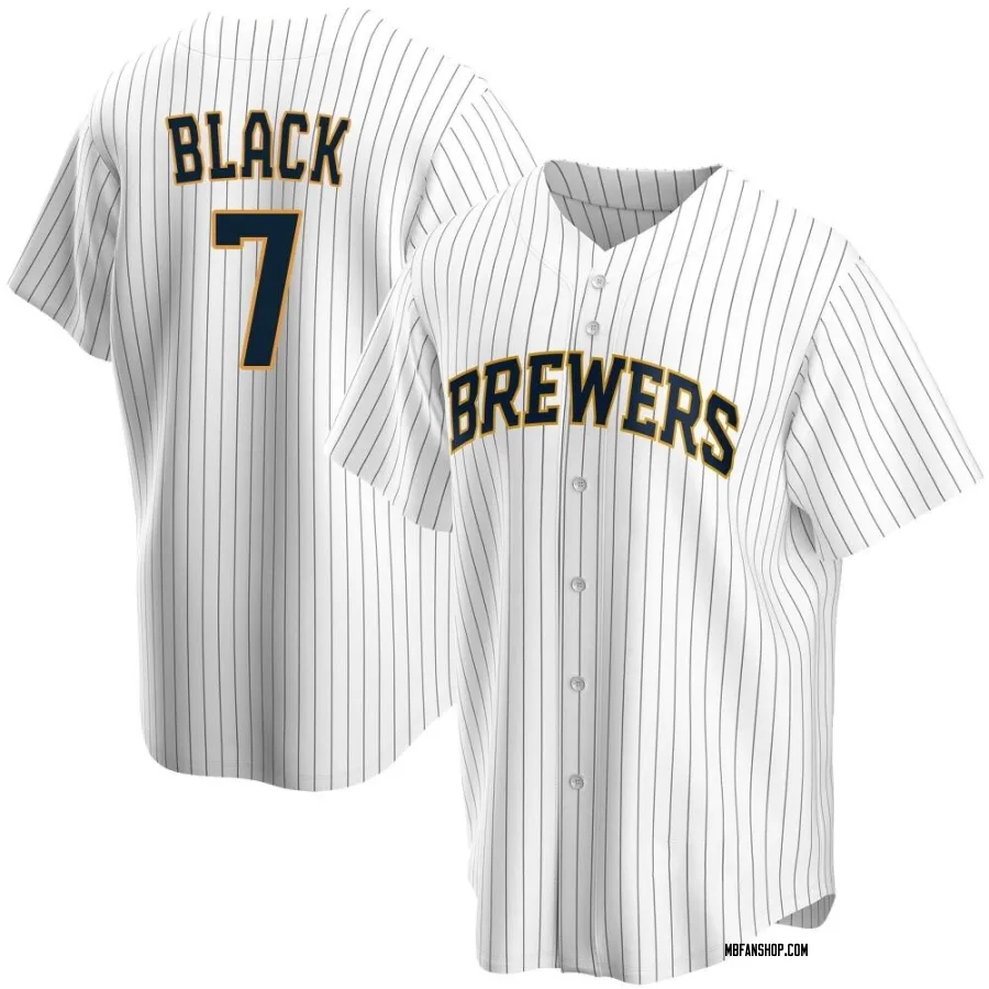 Replica Men's Tyler Black Milwaukee Brewers Home Jersey - White