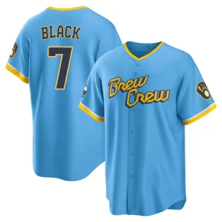 Replica Men's Tyler Black Milwaukee Brewers Powder 2022 City Connect Jersey - Blue