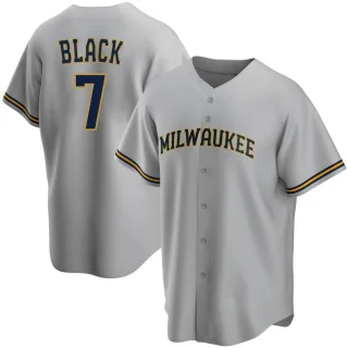 Replica Men's Tyler Black Milwaukee Brewers Road Jersey - Gray