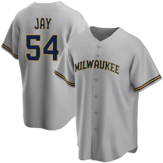 Replica Men's Tyler Jay Milwaukee Brewers Road Jersey - Gray