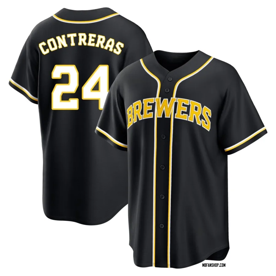 Replica Men's William Contreras Milwaukee Brewers Fashion Out Jersey - Black