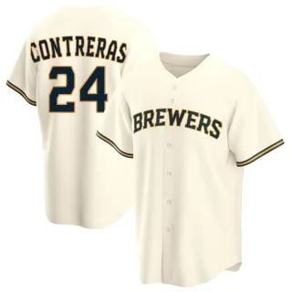 Replica Men's William Contreras Milwaukee Brewers Home Jersey - Cream