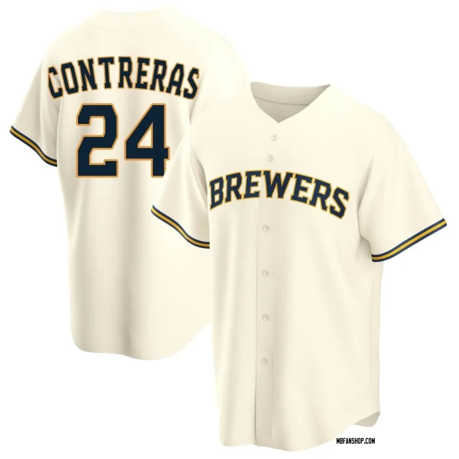 Replica Men's William Contreras Milwaukee Brewers Home Jersey - Cream