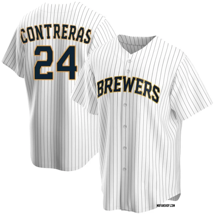 Replica Men's William Contreras Milwaukee Brewers Home Jersey - White