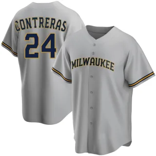 Replica Men's William Contreras Milwaukee Brewers Road Jersey - Gray