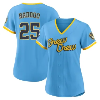 Replica Women's Akil Baddoo Milwaukee Brewers Powder 2022 City Connect Jersey - Blue