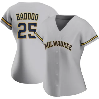 Replica Women's Akil Baddoo Milwaukee Brewers Road Jersey - Gray