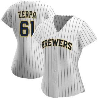 Replica Women's Angel Zerpa Milwaukee Brewers Alternate Jersey - White/Navy
