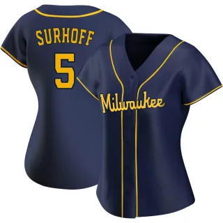 Replica Women's Bj Surhoff Milwaukee Brewers Alternate Jersey - Navy