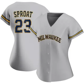 Replica Women's Brandon Sproat Milwaukee Brewers Road Jersey - Gray