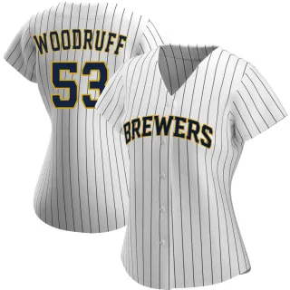 Replica Women's Brandon Woodruff Milwaukee Brewers Alternate Jersey - White/Navy