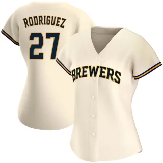 Replica Women's Carlos Rodriguez Milwaukee Brewers Home Jersey - Cream