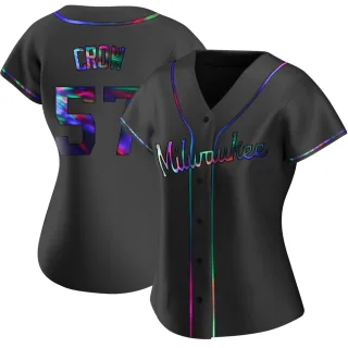 Replica Women's Coleman Crow Milwaukee Brewers Alternate Jersey - Black Holographic