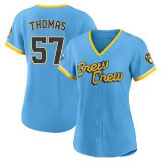 Replica Women's Connor Thomas Milwaukee Brewers Powder 2022 City Connect Jersey - Blue