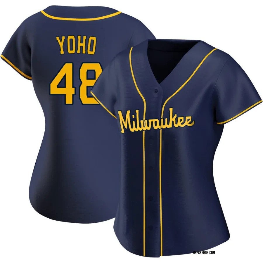 Replica Women's Craig Yoho Milwaukee Brewers Alternate Jersey - Navy