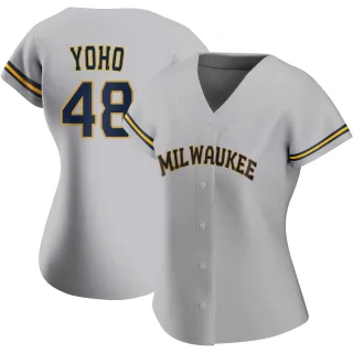 Replica Women's Craig Yoho Milwaukee Brewers Road Jersey - Gray