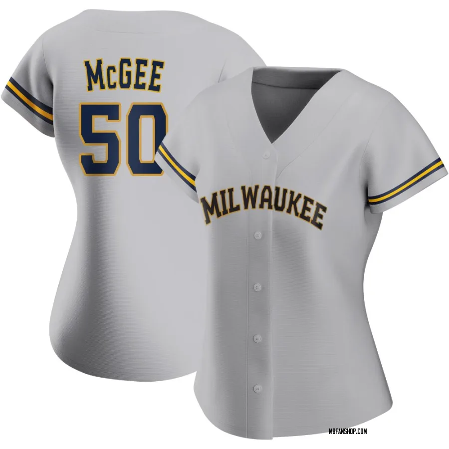 Replica Women's Easton McGee Milwaukee Brewers Road Jersey - Gray