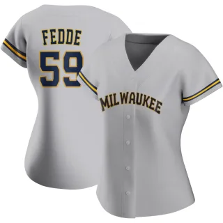 Replica Women's Erick Fedde Milwaukee Brewers Road Jersey - Gray