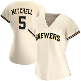 Replica Women's Garrett Mitchell Milwaukee Brewers Home Jersey - Cream
