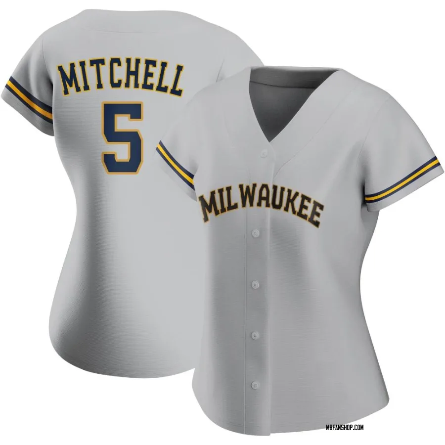 Replica Women's Garrett Mitchell Milwaukee Brewers Road Jersey - Gray