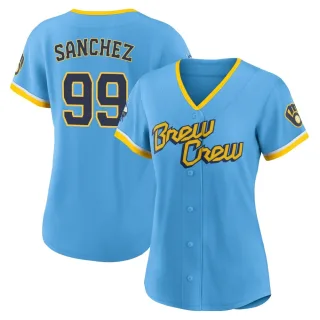 Replica Women's Gary Sanchez Milwaukee Brewers Powder 2022 City Connect Jersey - Blue