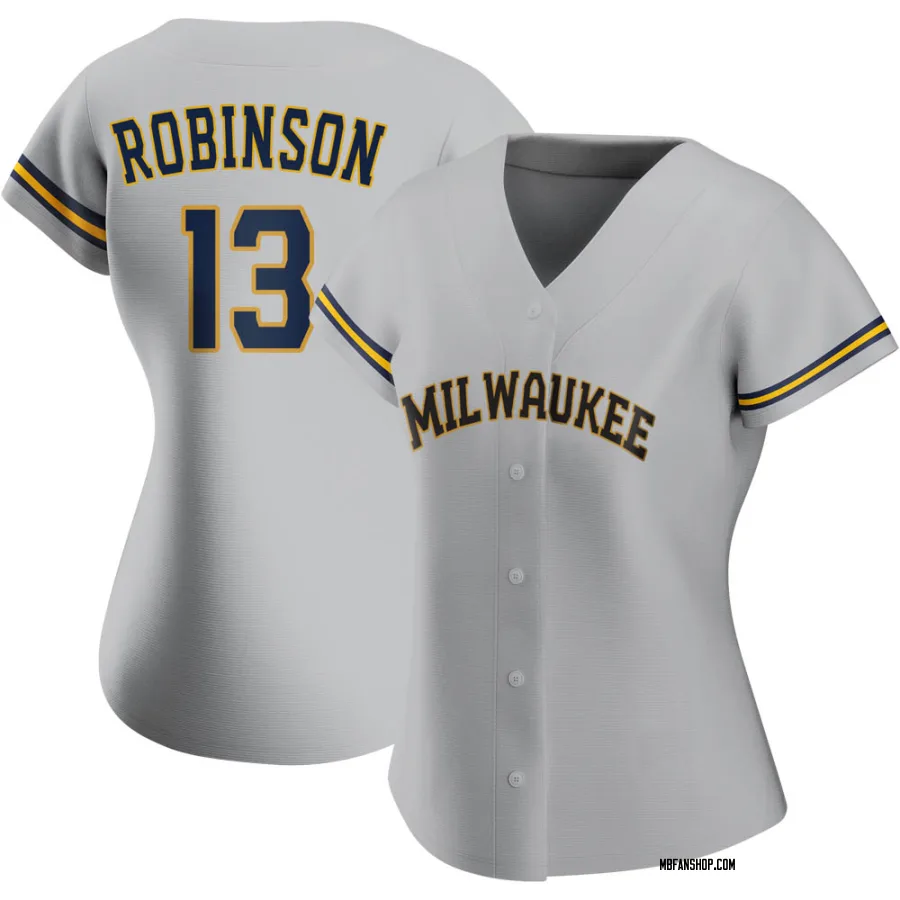 Replica Women's Glenn Robinson Milwaukee Brewers Road Jersey - Gray