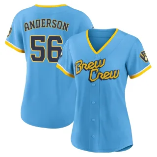 Replica Women's Grant Anderson Milwaukee Brewers Powder 2022 City Connect Jersey - Blue