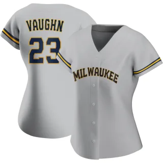 Replica Women's Greg Vaughn Milwaukee Brewers Road Jersey - Gray