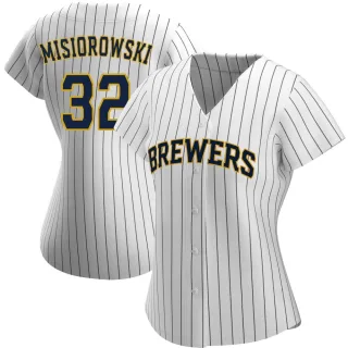 Replica Women's Jacob Misiorowski Milwaukee Brewers Alternate Jersey - White/Navy